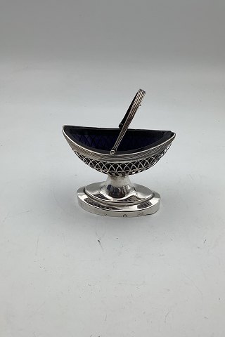 Antique French Silver Salt Cellar with handle and incert