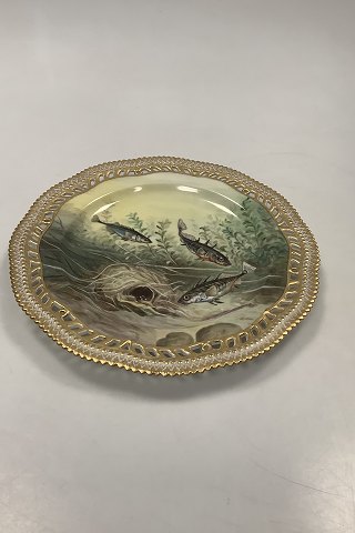 Royal Copenhagen Private Painted Flora Danica Fish Plate No 3554