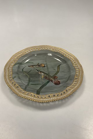 Royal Copenhagen Private Painted Flora Danica Fish Plate No 3554