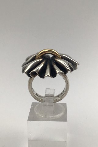 Georg Jensen Sterling Silver / Gold Ring No. 400 Lene Munthe