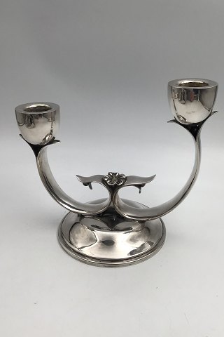 Danish? Silver Two-branch Candle stick