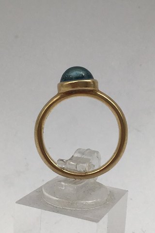 Georg Jensen 18 ct Gold Ring David Chu Moonrise Blue Topaz