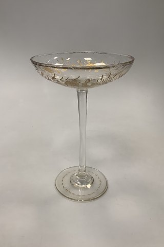 Antique Glass Pedistal Bowl with gold decoration