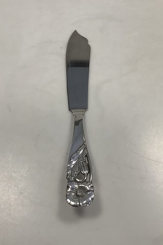 Danish Layered Cake Knife in Silver / Steel with flower motif