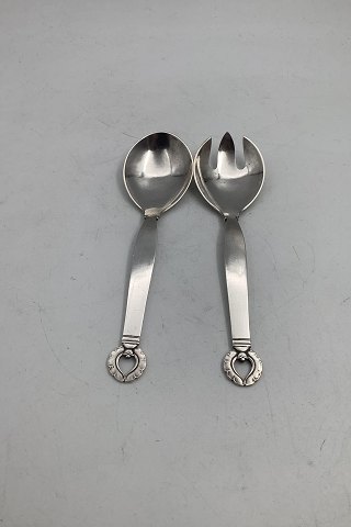 Georg Jensen Sterling Silver Small Salat Set Ornamental