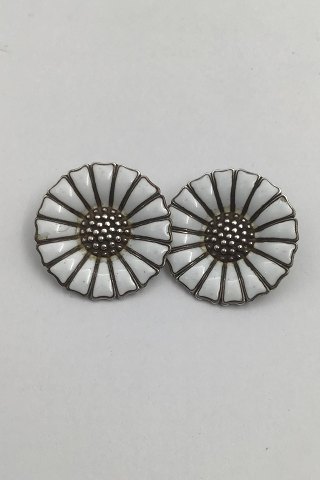 Georg Jensen Sterling Silver Marguerit Daisy Earrings (Clips) (Large)