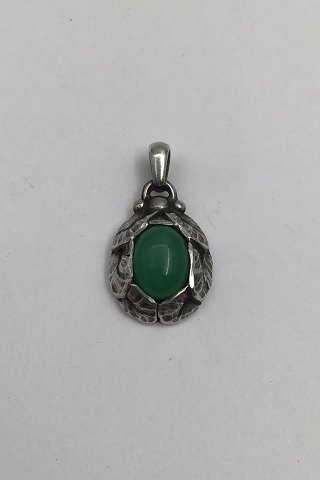 Georg Jensen Sterling Silver Annual Pendant 1997 (Green Agate)