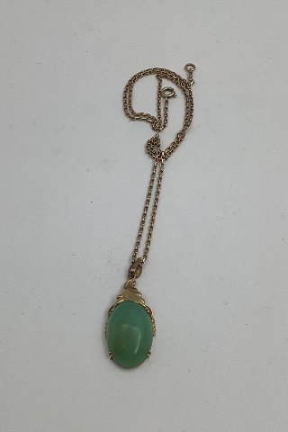 14 Carat gold pendent with green stones by Borge Malling Jensen