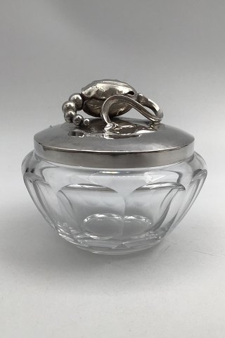 Georg Jensen & Wendel Sterling Silver Blossom Silver Lid No. 2C and Baccarat 
Crystal Confiture Jar