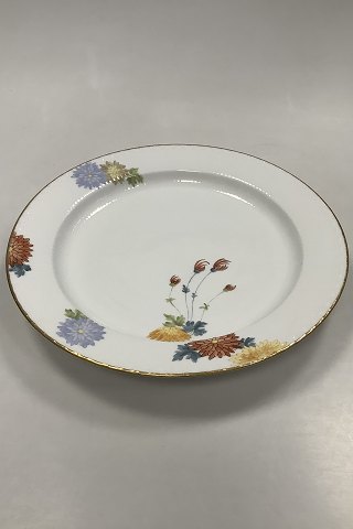 Royal Copenhagen No 93 White Half Laced w. Flowers and Gold Round Serving 
Platter 35,2cm / 13.86 inch