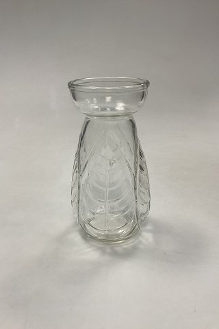 Clear Hyacinth Glass with leaf decoration