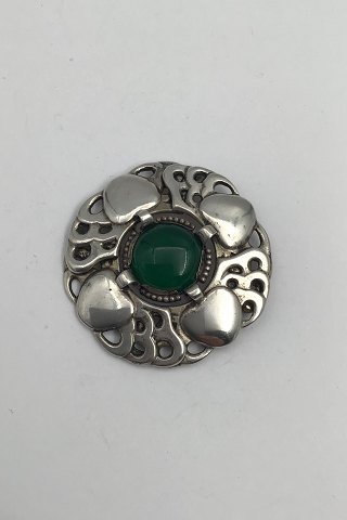 Early Georg Jensen 826 Silver Brooch (No.3) Agate (1904-1908)