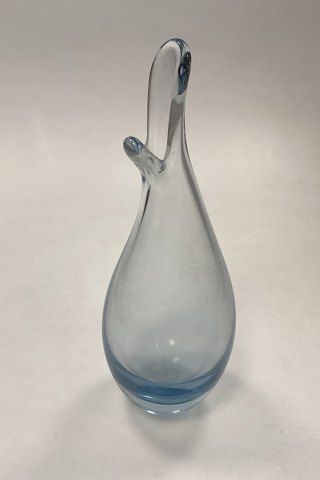 Holmegaard Duckling / Beak Vase of clear/aqua colored glass