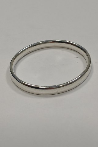 TG Modern Oval Shaped Armring Bangle in Sterling Silver