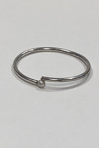 Frits Heiring Sørensen Sterling Silver Armring with Pearl and Stone
