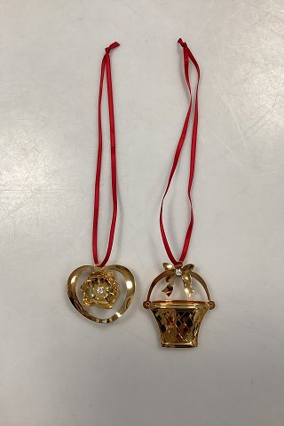 Georg Jensen Christmas Classics Holiday Ornaments 2008 - Christmas Rose and 
Flower Basket