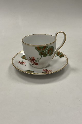 Royal Copenhagen Art Nouveau Pattern No. 225 Geranium Large Coffee Cup with high 
handle No. 9112