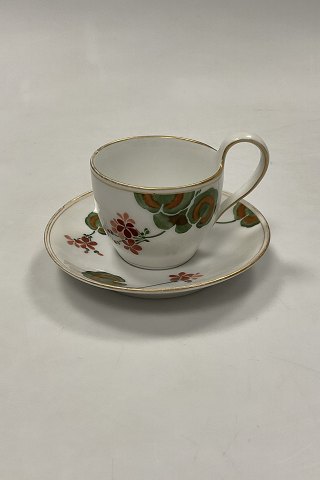 Royal Copenhagen Art Nouveau Pattern No. 225 Geranium Coffee Cup with high 
handle No. 9113