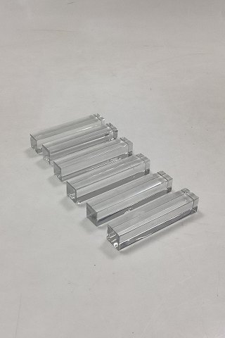 6 pcs. Knife holders in Baccarat glass from France. 
