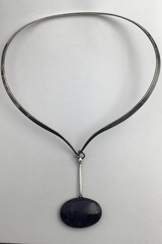 Georg Jensen Sterling Silver Torun Neckring No. 169 and Pendant No. 133