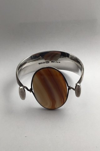Georg Jensen Sterling Silver Torun Armring No. 203 (and Stone 203A)