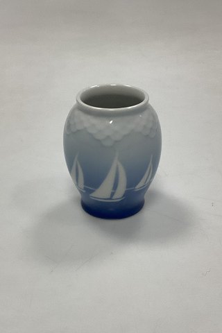 Bing and Grondahl Small Vase with Ship Motif No. 671