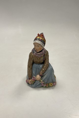 Royal Copenhagen Sitting Girl from Fanø by Carl Martin-Hansen No. 12413