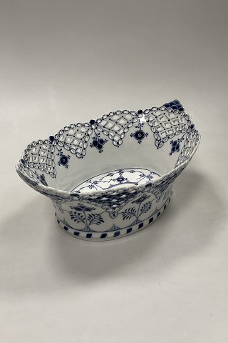 Royal Copenhagen Blue Fluted Full Lace Fruit Basket/Oval Bowl No. 1059