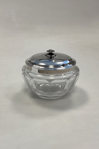 Georg Jensen Sterling Silver and Baccarat Crystal Confiture Glass Jar No. 486