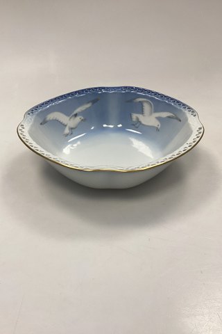 Bing and Grøndahl Seagull with Gold Pierced Rim Potato Bowl No. 313.5