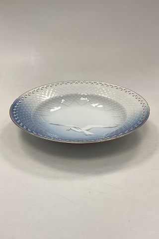 Bing and Grondahl Seagull with Gold Deep Plate with openwork edge No. 322.5