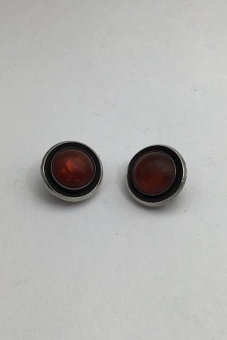 Niels Erik From Sterling Silver Earrings (Clips) (Amber)
