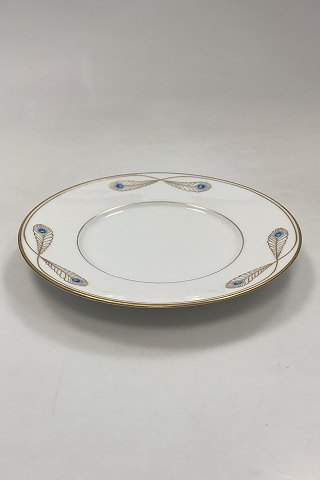 Royal Copenhagen No. 118/10520 Lunch Plate w. Golden Peacock Feather Ornament